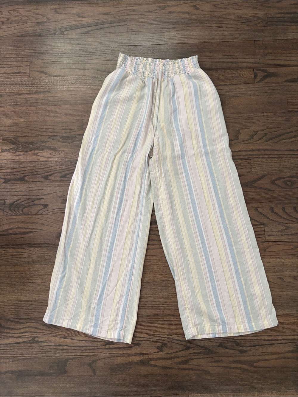 Celebrity Pink Pastel Multistripe Wide-Leg Pants